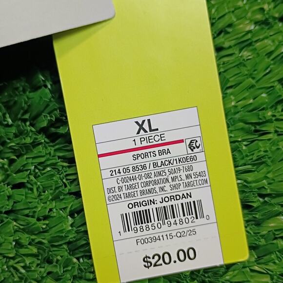 NWT All in Motion Black Sports Bra - Performance XL - Picture 2 of 6